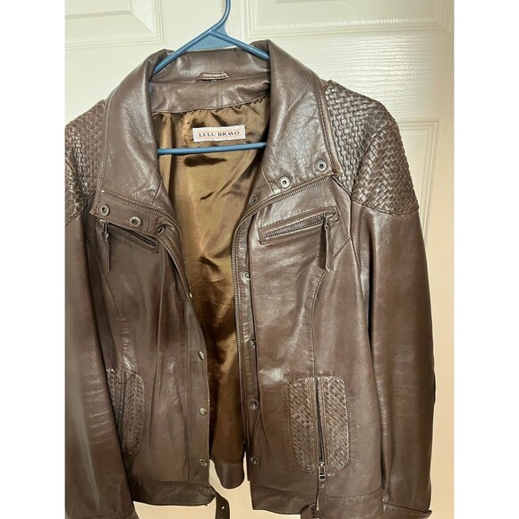 Lulu Bravo Unisex Brown Leather Jacket - Picture 5 of 5